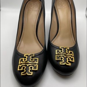 Tory Burch Melinda 85mm Wedge Black size 8.5
